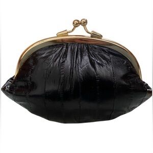 Lee Sands vintage genuine eel skin double kisslock purse